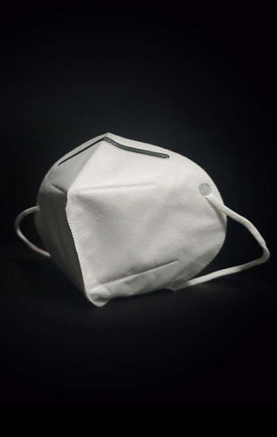 respiratory mask on a black background